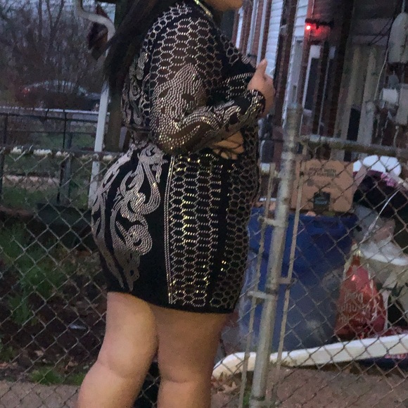 Black and gold dress